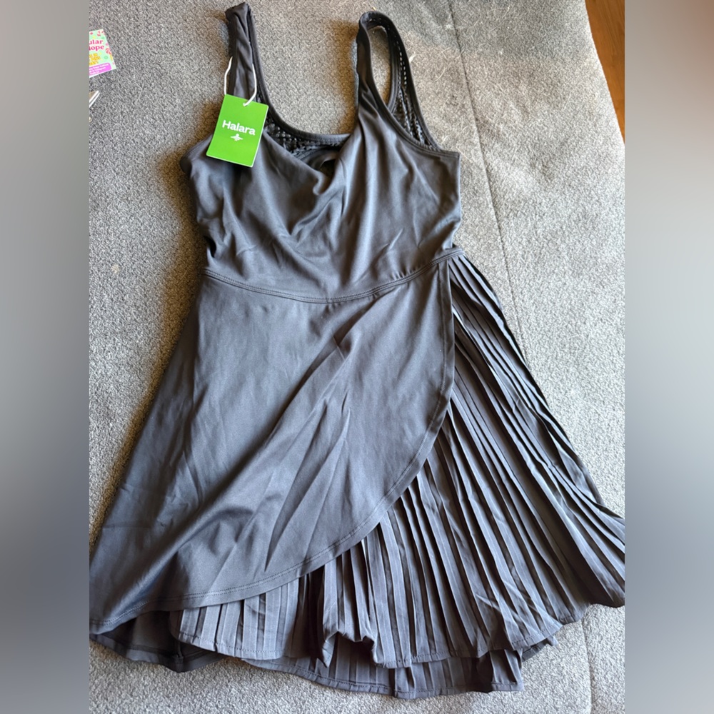 Halara Black Pleated athletic Dress
